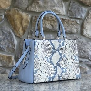 Kate Spade Lelia Triple Compartment Medium Blue Satchel